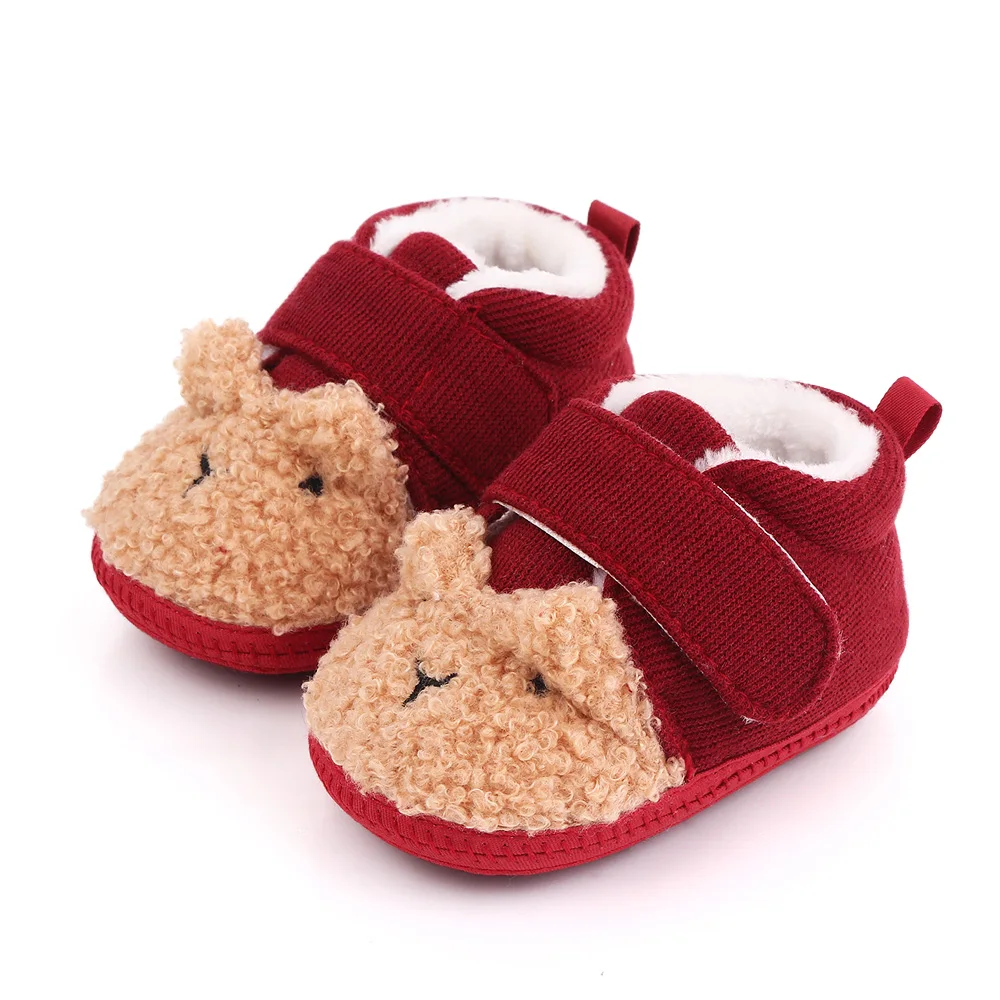 Winter Warm Teddy Fluffy Cute Cartoon Animal Baby Comfortable Soft Soled Toddler Shoes supplier