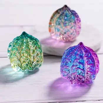 Wholesale Rainbow Plated Crystal Glass Walnut Figurine Portrait Pattern Massage Ball Home Decoration Rehealthy Training Coating