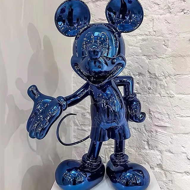 Pop Art Sculpture Mouse Statue Fiberglass Mickey Plating Can be Customized Life-size Cartoon Garden Resin Sculpture