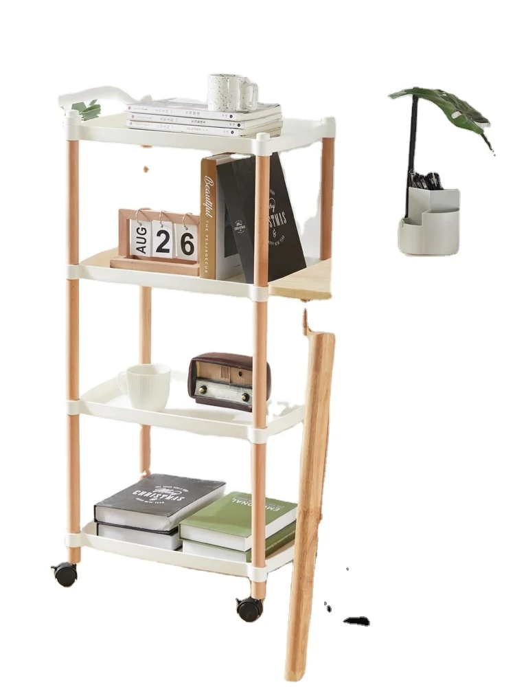 New Amazon Nordic style simple storage shelf drop belt brake cart bedroom living room storage rack