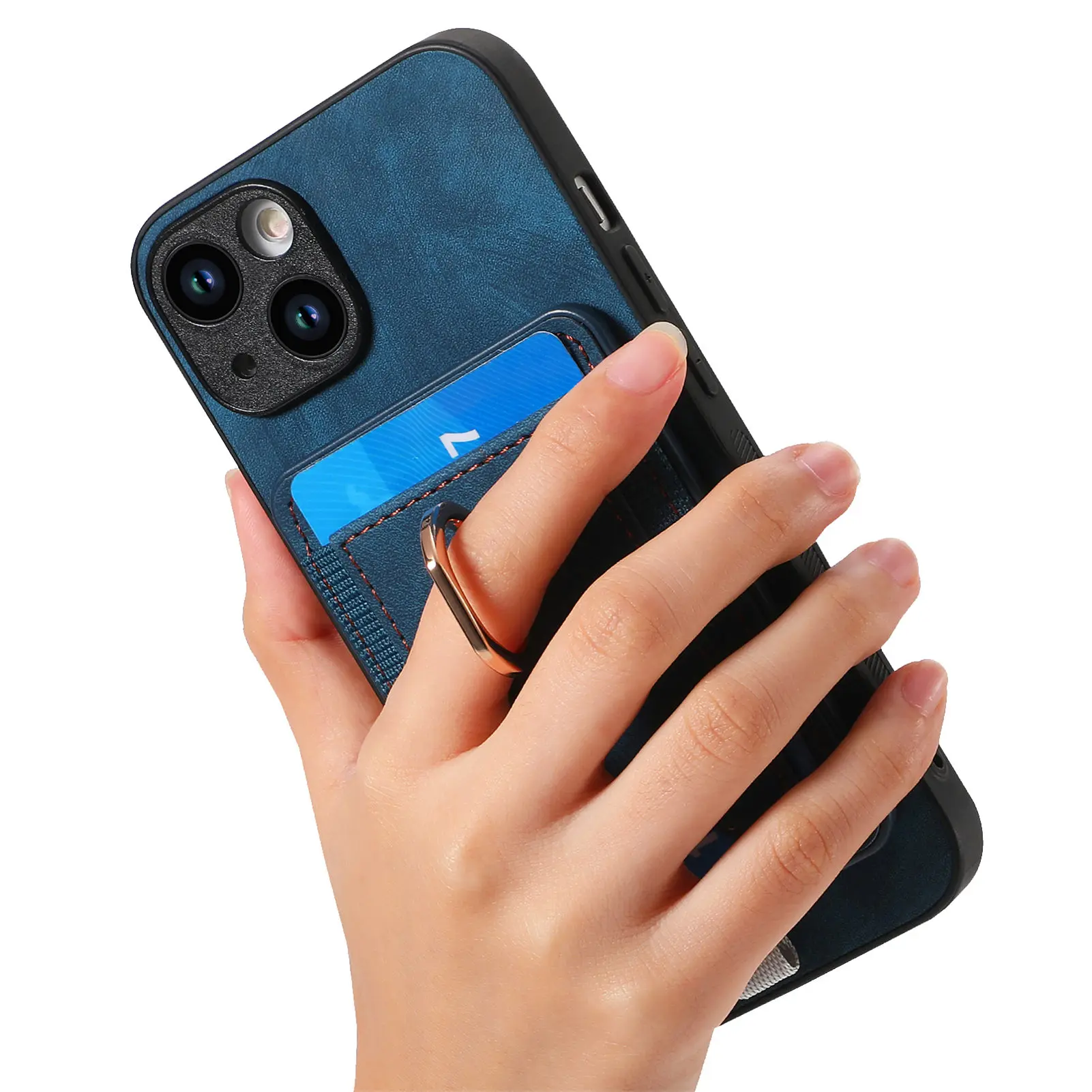 Mag Safe Retro Pu Leather Wireless Charging Card Holder Phone Case With