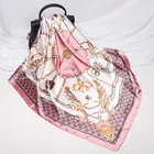 Design Scarf New Design Large Square Simulation Satin Hijab Women Printed Long Silk Hair Head Scarves Scarf