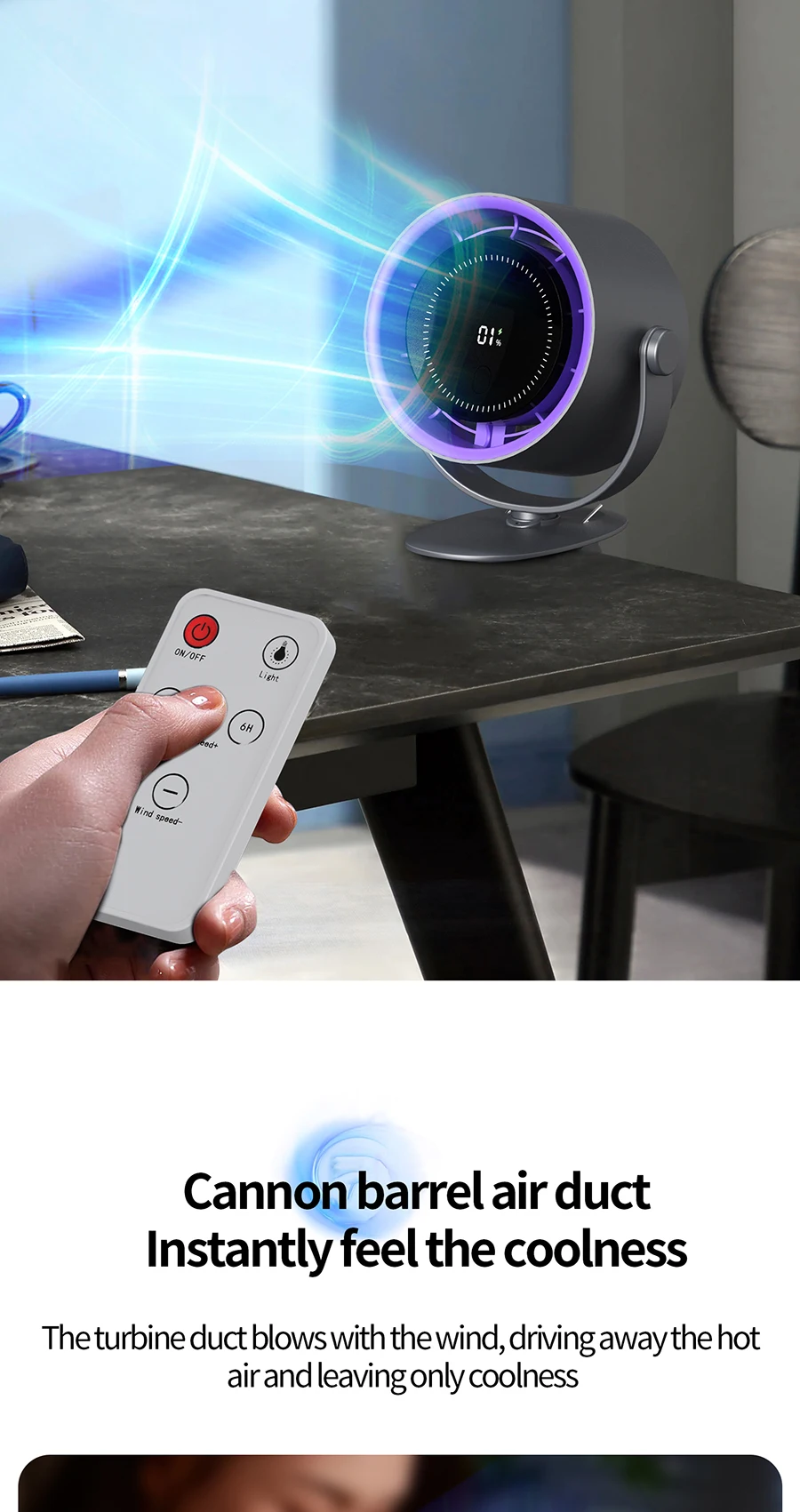 Personal Desk Clip Fan, HXTC88, AIR, Portable, USB - detail 16