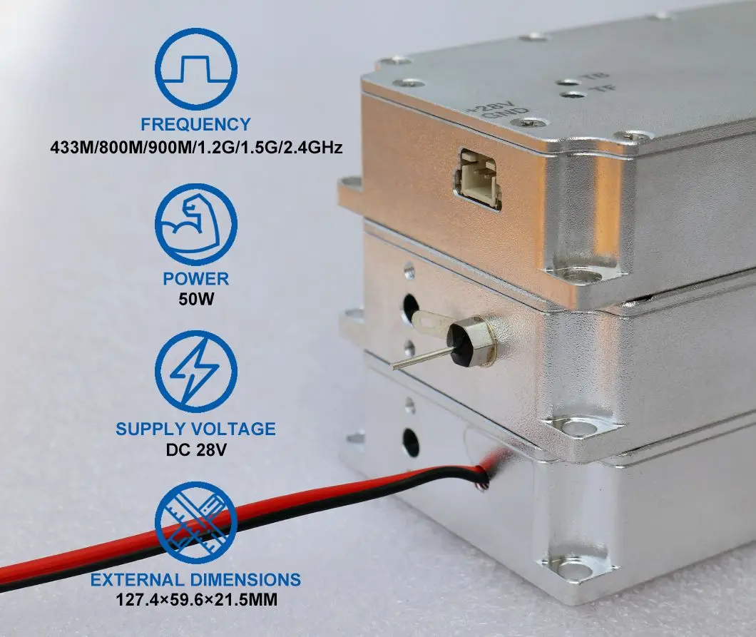 50W 433MHz RF Amplifier Module Anti Drone & FPV Power Amplifier Detect ...