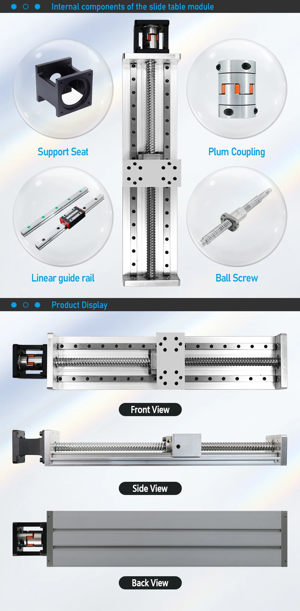 HLTNC Sliding Table Z Axis Stage HL2080 dual-guide rail slide stage ...