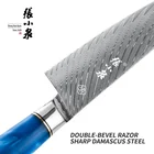 Knife Gyuto Knife Handicraft Tool Stabilized Wood Damascus Knife Chef Kiritsuke