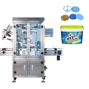 Industrial Automatic Metal Aluminum Pail Jar Dust Proof Lid Press Capping Machine