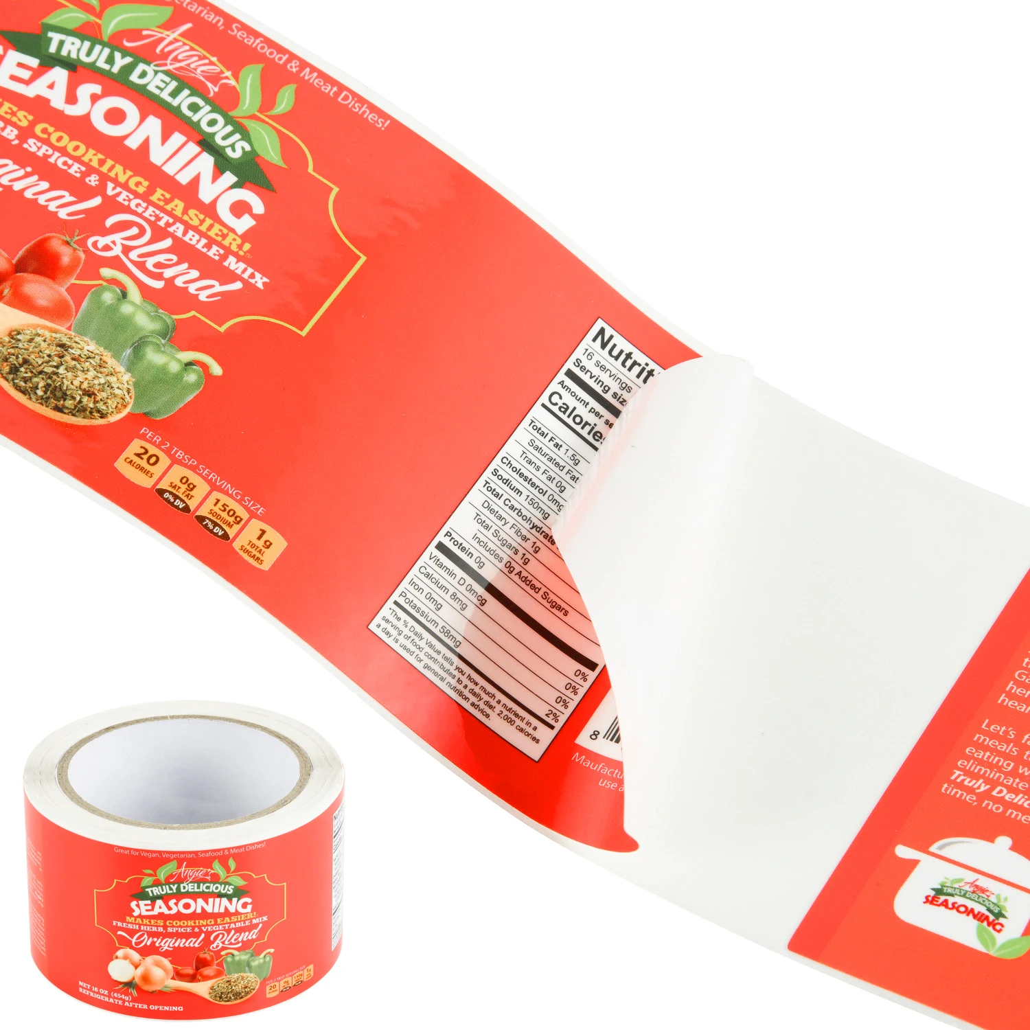 Custom Glossy Self-Adhesive Vinyl & PVC Packaging Labels Waterproof Seasoning Bottle Stickers for Food Package Roll Printed