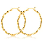 Earrings Factory Customized New Ladies Exquisite Light Luxury Earrings Color Stainless Steel Hoop Earrings