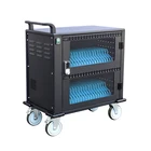 Tablet Charging Cart 40 Ways USB Single Open Smart Lock Glass Door Tablets Trolley Charging Cart