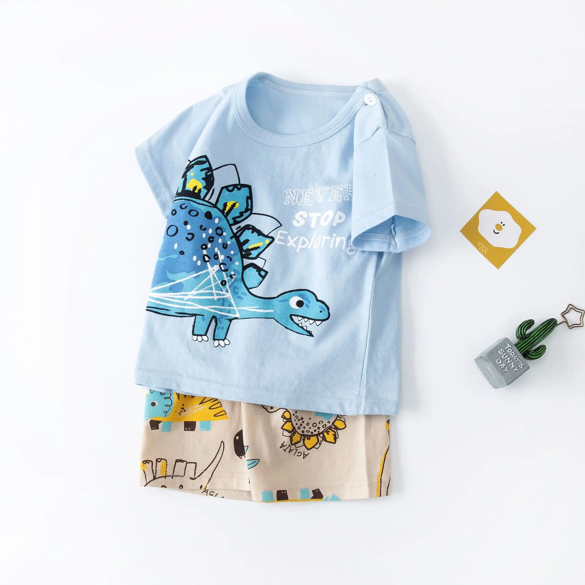 Baby Boy Girls 2pcs Clothes set Children Short Sleeve T Shirt and Shorts Suit Kids Summer Pajamas Casual Set