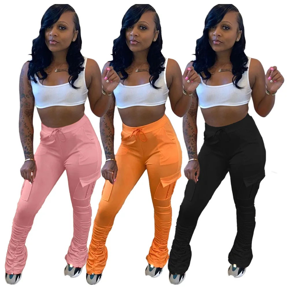 High Waist Pants With Pocket Women 