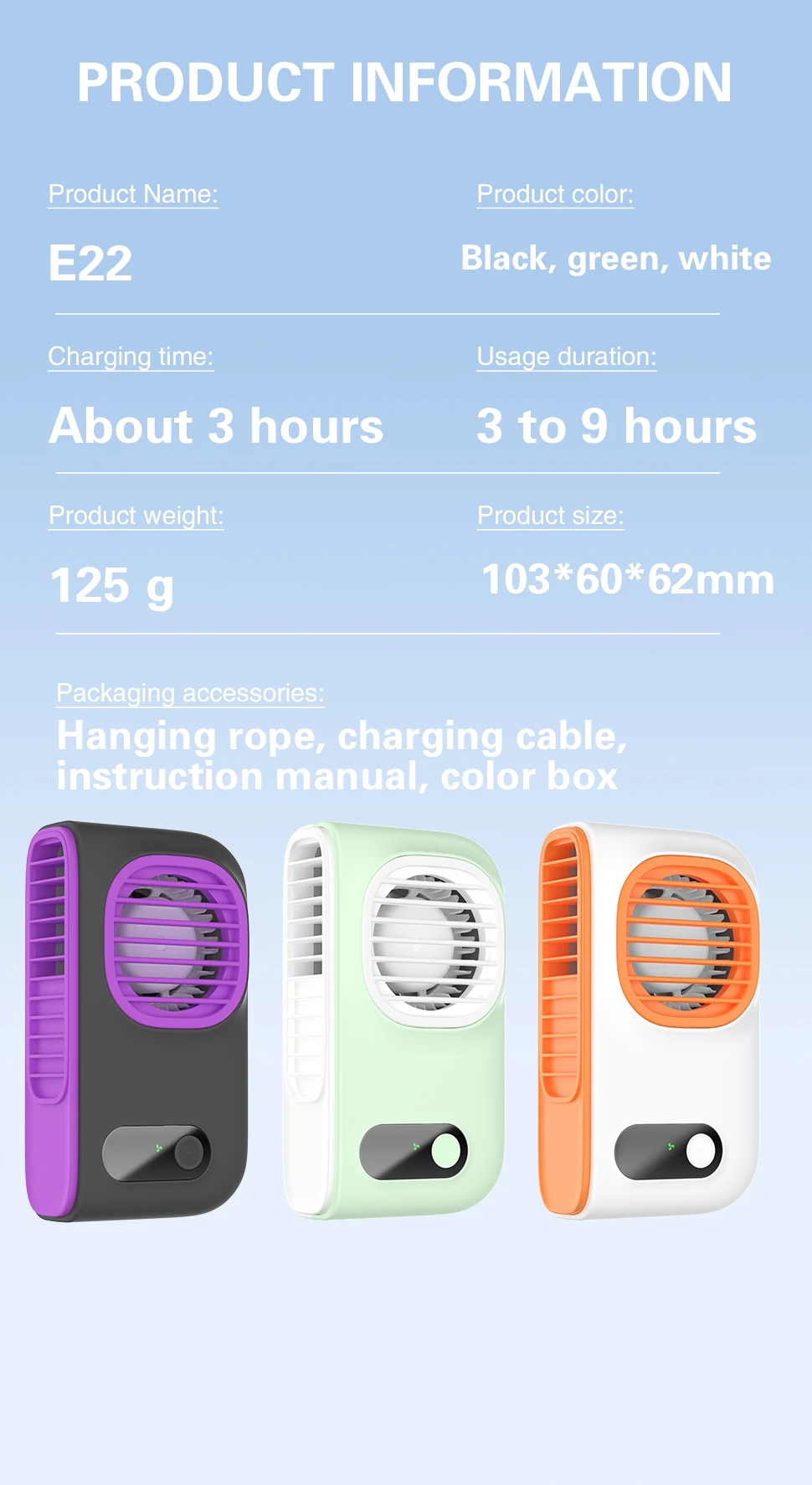 Model Waist-hanging Fan, USB, 5 V, Battery - detail 18