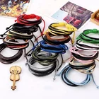 Bracelet Cheap Multi-layer Handmade Braided Simple Women Men Rope Leather Bracelet Colorful Cheap Jewelry