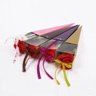 Shaped Packaging Box Custom Print Cone Shape Flower Bouquet Packaging Box For Long Stemmed Roses