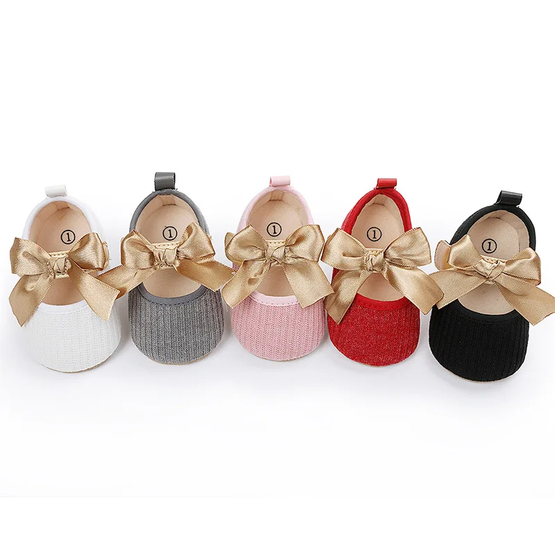 Hot Selling Soft Sole Bow Cotton Baby Newborn Infant Girl Shoes Babies Shoes for Girls factory
