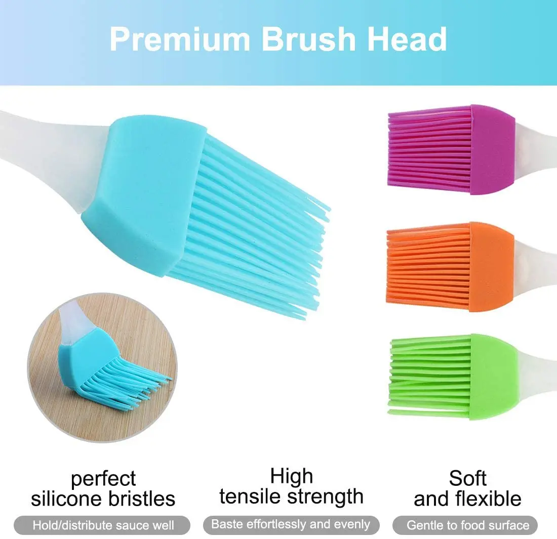 Custom Wholesale Silicone Pastry Brush Silicone Bread Basting Brush BBQ Baking DIY Kitchen Cooking Tools supplier