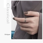 Silver Ring Ringsilver Retro Hollow Out Thai Silver Geometric Cross Type Open Mouth Ring