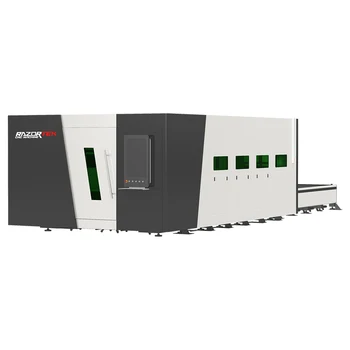 6kw 12kw 20kw high Powerful Popular sale Raycus Laser Source enclosed cover fiber laser cutting machine with exchange platform