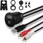 Car Audio Video Cable Audio Video Cable Car Dash Mount Installation USB/Aux 2RCA Audio Video Accessory Extension Cable