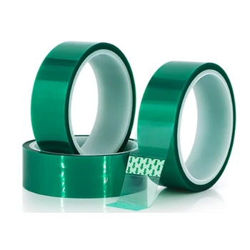 Powder Coating High Temperature Silicone Adhesive Green PET Polyester tape