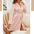 Satin Silk Women Womensatin Satin Womens Robe Hot Sale Pink Color Satin Silk Luxury Robes Women