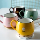 Cup Cartoon Mug Creative Cute Mug With Lid Forest Animal Children's Milk Ceramic Mug Household Tea Cup