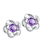 Heart Earring Stud 925 Silver Needle Fashion Rhinestone Stainless Steel Heart Earring With Stud