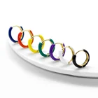 Hoop Earrings Jiushang Number Epoxy Multicolor Custom 26 Letter Hoop Drop Jewelry Earrings