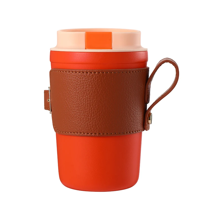 New Arrival Simple Design Adjustable Leather Protection Water Bottle Holder Cup Tumbler Carry Bag