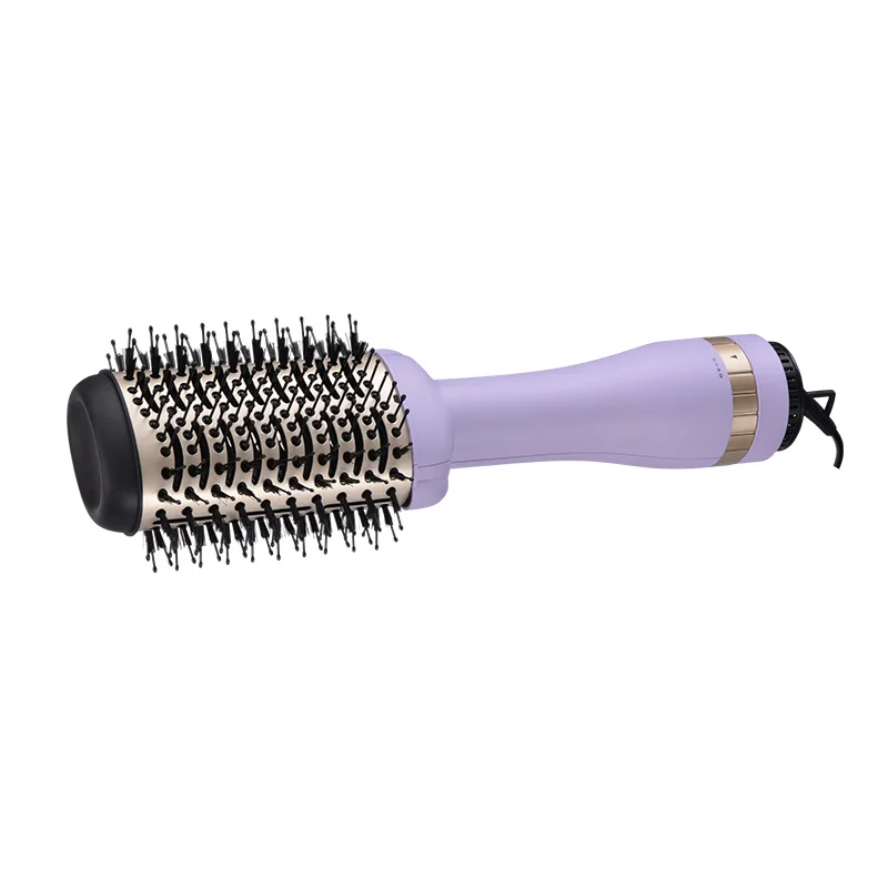 1300W Dual Voltage Hot Air Brush with 3 Temperature Adjustment Levels for Professional Hair Styling