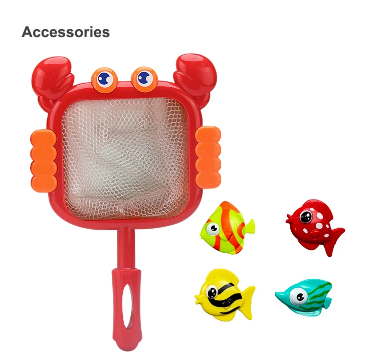 product floating fish catch game toy with fishing nets 4 colorful fish interactive water play set for kids pool beach bathtub fun-3