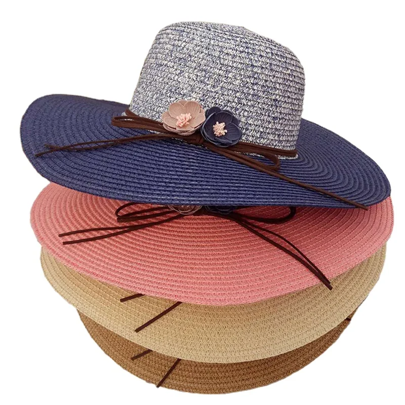 Sun Hats Women Wide Brim Summer Flat 