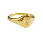Rings Stock USA 8# Rings For Women Gold Plated Cz 925 Sterling Silver Rings
