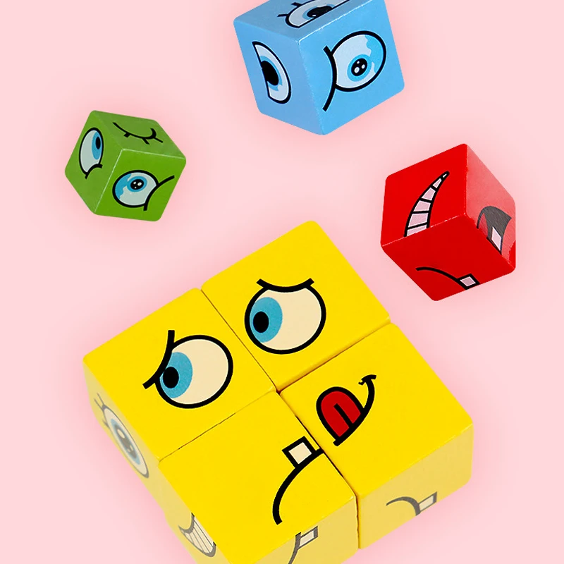 Children'S Face-Changing  Cube Board Game Building Blocks With Bell Tin Box Puzzle Parent-Child Educational Toys