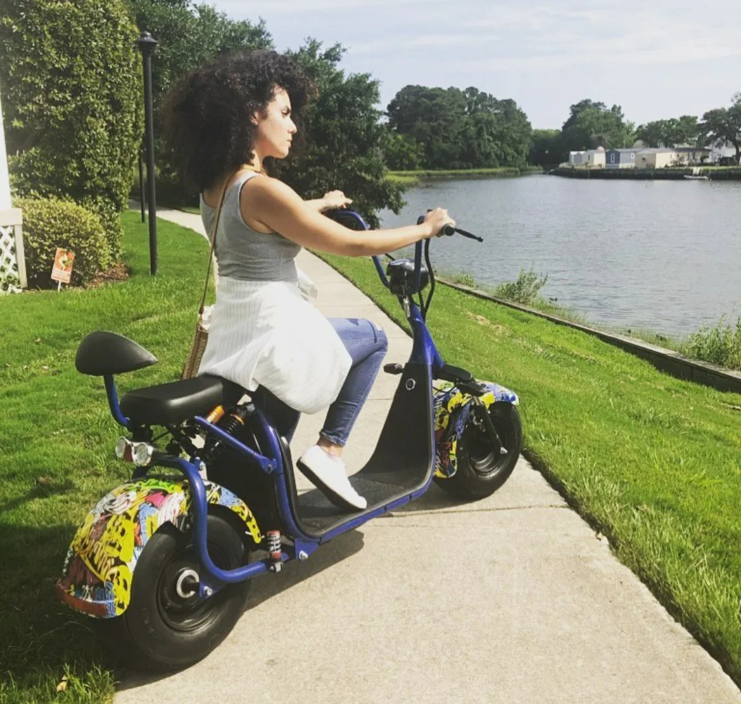 [USA EU CN Stock] 2 wheels 1000w/2000w/3000w 60v high speed 25-60km/h fat tire electric scooter citycoco scrooser