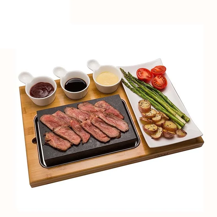 Cooking Stone Complete Set Lava Hot Steak Stone Plate and Cold Lava Rock Stone 