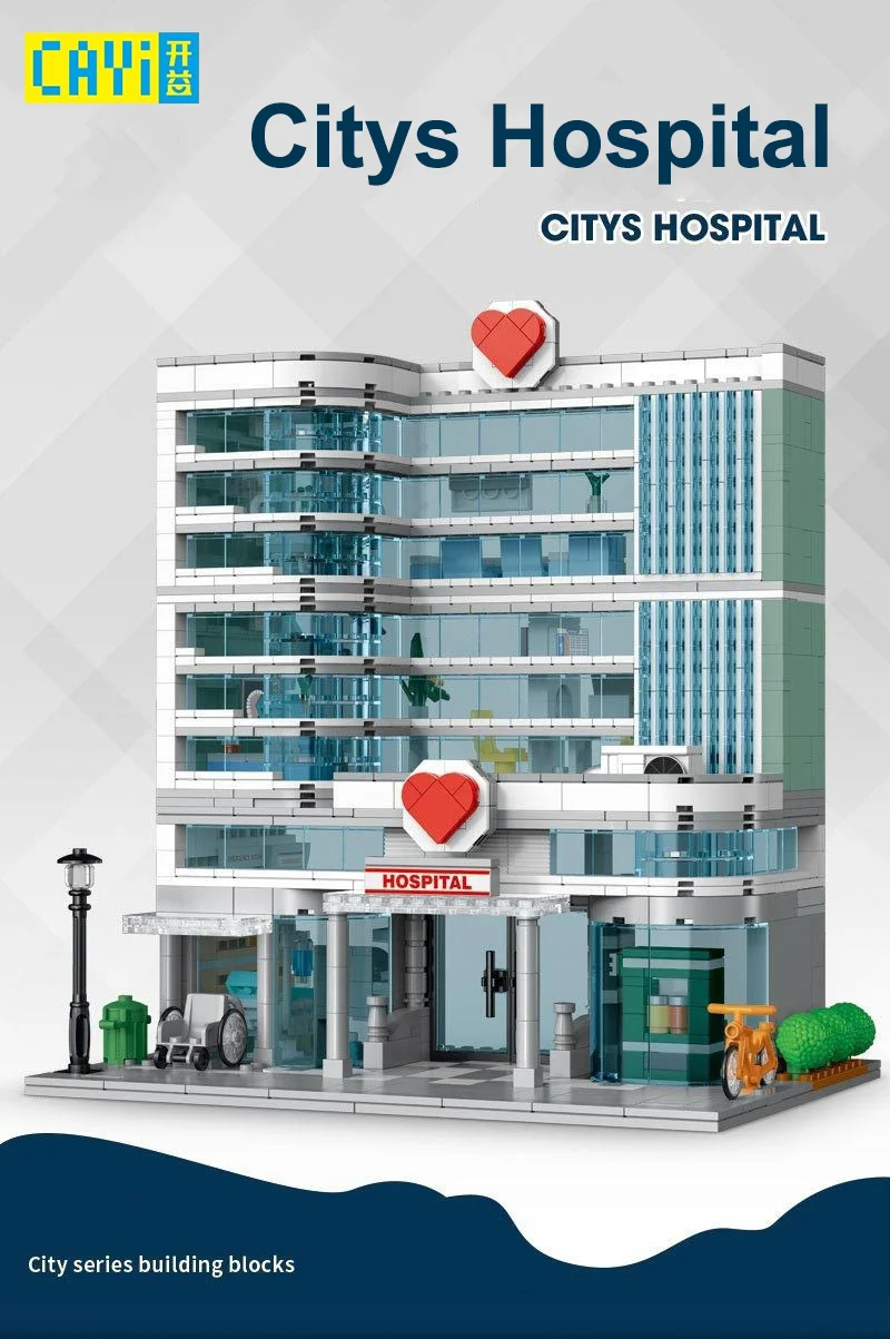 product hot selling cities hospital building block set moc street scene assembling particle blocks  model building toys gift for kids-55