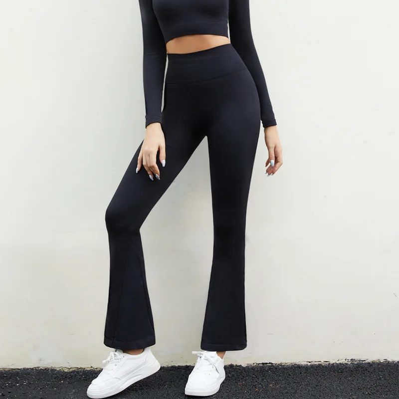 New arrival high waist flare leggings for woman long sleeve suit fitness clothes outerwear sportswear