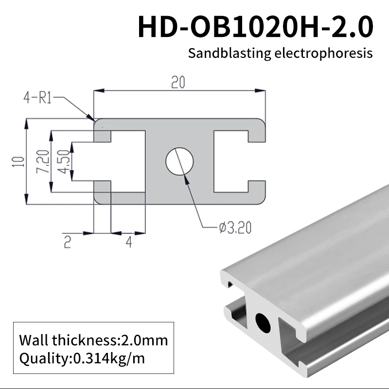 10 * 20 Industrial Extruded Aluminum Profile Equipment Door Frame 1020 Industrial Aluminum Alloy Profile manufacture