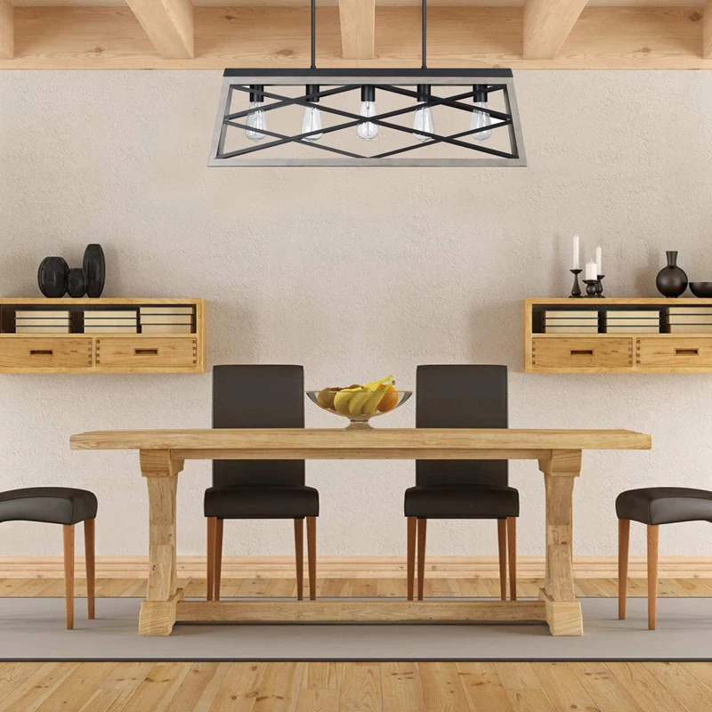 Luxury rectangular frame pendants New design indoor living room chandeliers pendant lights