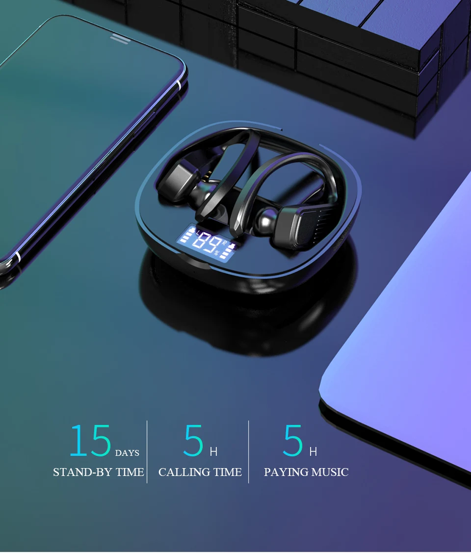 T11 Wireless Handsfree Earphone Noise Cancelling With Charging power bank