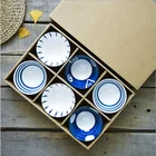 Ceramic Bowl YCB-211 Wholesale Japanese Style Blue And White Tableware Ceramic Bowl Set For Giveaway