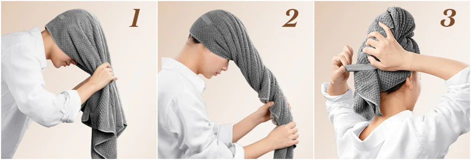 Large size women's dry hair towel microfiber wrapping cloth with elastic band wet hair quick-drying headscarf