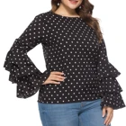 Ladies Blouse New Arrivals Summer Ladies Polka Dot Round Neck Blouse Casual Loose Fashion Blouse