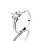 Silver Ring Rings Yaeno Sterling Silver 925 Shiny Clear Single Stone Ring Engagement Finger Rings Jewelry