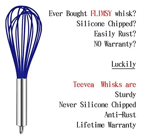 Kitchen Silicone Whisk Balloon Wire Whisk Set Egg Beater for Blending Whisking Beating Stirring Cooking Baking
