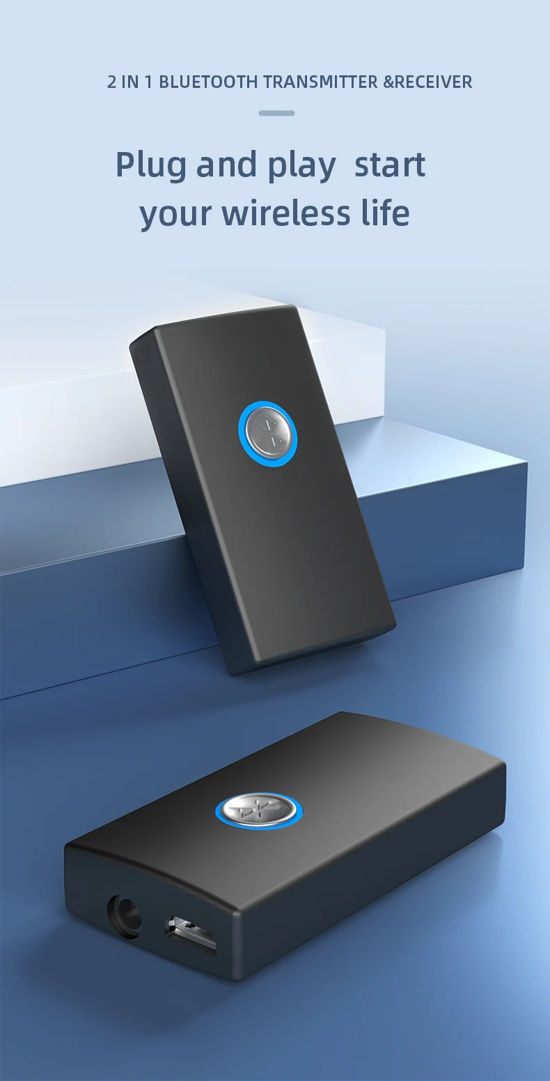 2022 Bluetooth 5.0 Audio Adapter 2 In 1 Transmitter Receiver For Home