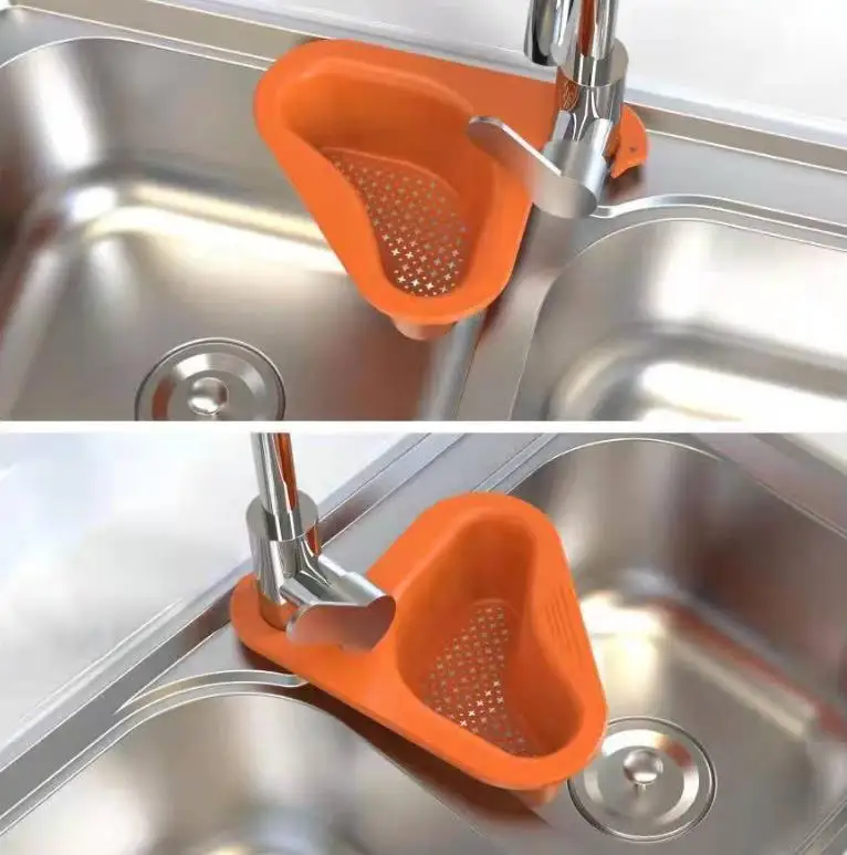 Hot Sale Swan Drain Basket Sink Multi-Functional Hanging Filtering Draining Rack for Kitchen