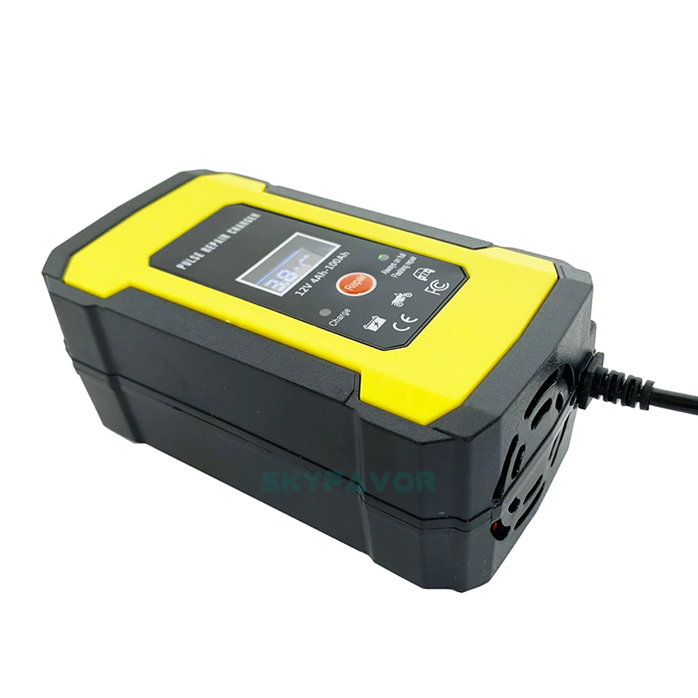 Factory price 12V battery charger 12V 6A automatic pulse repair lead acid gel agm vrla Universal motorcycle car battery charger